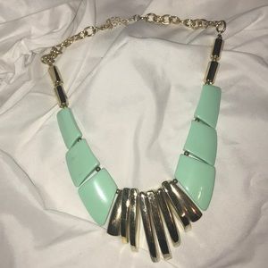 Gold and teal necklace